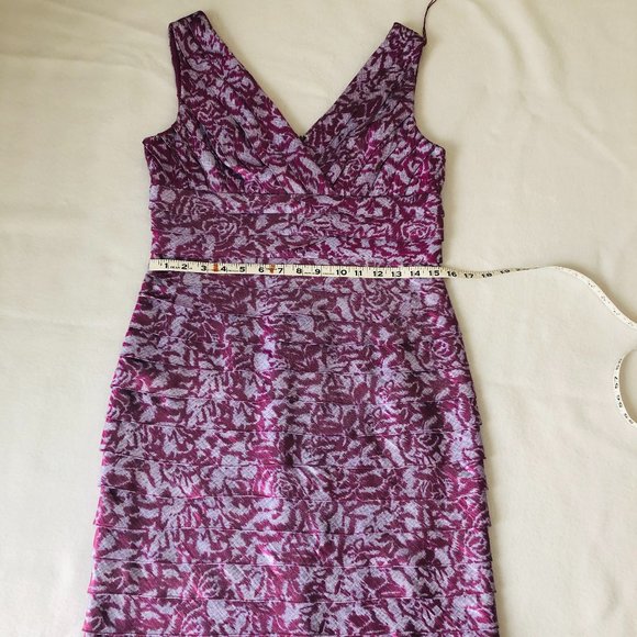 NWT Adrianna Papell metallic purple dress - Picture 4 of 10